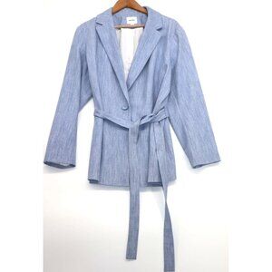 Nine West Womens Light Blue Belted Blazer Jacket XXL Light Academia Office Siren
